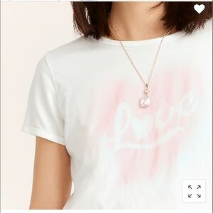 J‎ crew Fitted broken-in jersey "Love" crewneck T-shirt
Item BF374 white pink